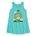 Instant Message - St. Patrick s Day - Dinosuar Eating a Rainbow with a Leprechaun s Hat - Toddler and Youth Girls A-line Dress