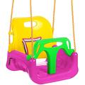 IFOYO Kids Swing Seat, 3 In 1 Toddler Swing Chair Secure Swing Seat Detachable Swing Seat High Back Swing Set for Playground Indoor Outdoor, Pink