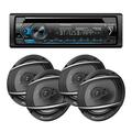 Pioneer DEH-S4220BT In-dash CD with Amazon Alexa Pioneer Smart Sync App Bluetooth and 2 Pairs of Pioneer TS-A652F 6-1/2 3-way Coaxial Speakers