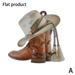 FASHION BOOT AND HAT COWBOY FLAT ACRYLIC CAR ORNAMENT MIRROR REARVIEW P6Y4