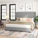 Upholstered Platform Bed with Channel Stitched Headboard