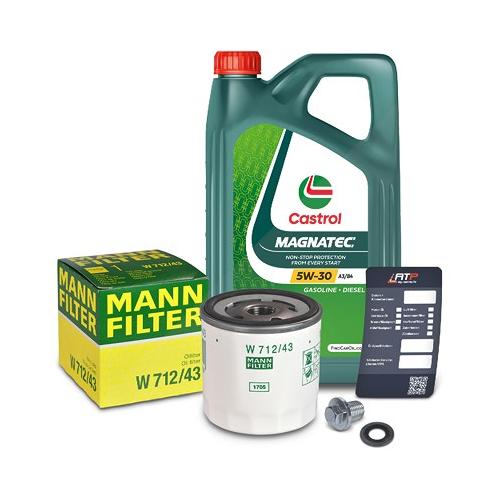 Mann-filter Ölfilter+Schraube+5 L Castrol Magnatec 5W-30 A3/B4 für Ford