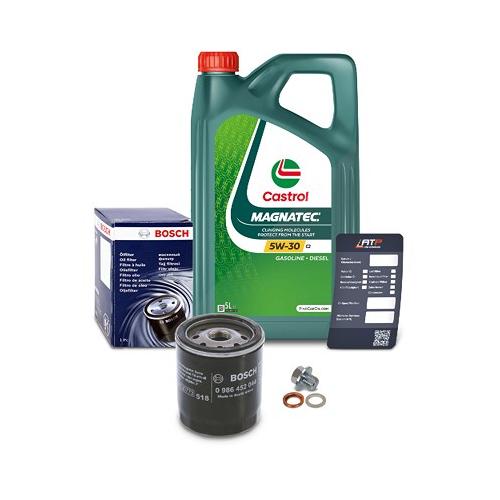 Bosch Ölfilter+Schraube+5 L Castrol Magnatec 5W-30 C2 für Toyota