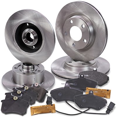 Bestprice Bremsscheiben + Bremsbeläge Vorne+Hinten [Hersteller-Nr. 10603290] für Audi