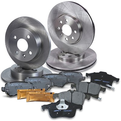 Bestprice Bremsscheiben + Bremsbeläge Vorne + Hinten [Hersteller-Nr. 10603340] für Opel