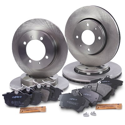 Bestprice Bremsscheiben + Bremsbeläge Vorne + Hinten [Hersteller-Nr. 10603537] für Mitsubishi, Volvo