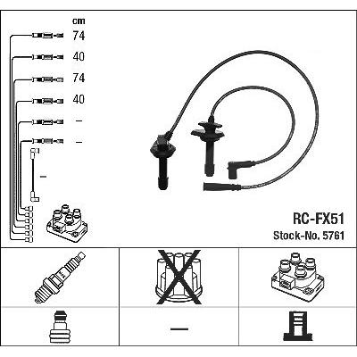 Ngk Zündleitungssatz [Hersteller-Nr. 5761] für Subaru Image
