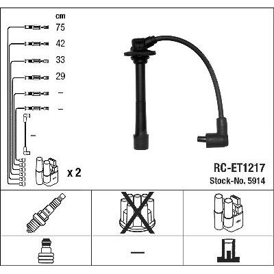 Ngk Zündleitungssatz [Hersteller-Nr. 5914] für Toyota Image