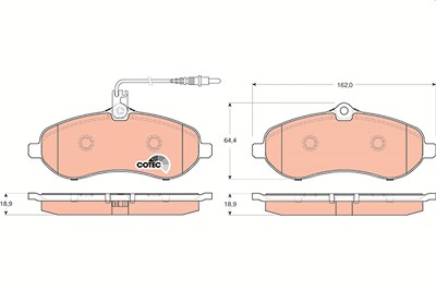 Trw Bremsbelagsatz, Scheibenbremse [Hersteller-Nr. GDB1718] für Peugeot, Fiat, Toyota, Citroën Image