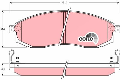 Trw Bremsbelagsatz, Scheibenbremse [Hersteller-Nr. GDB3124] für Mitsubishi, Nissan Image
