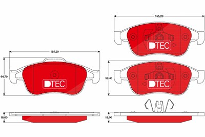 Trw Bremsbelagsatz, Scheibenbremse [Hersteller-Nr. GDB1789DTE] für Nissan, Renault, Dacia Image