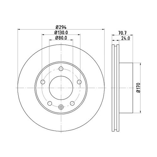 Hella Bremsscheibe [Hersteller-Nr. 8DD355113-391] für Ldv