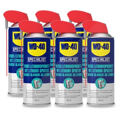 Wd-40 6x 400ml Weißes Lithiumsprühfett [Hersteller-Nr. 49390/25NBA] Image