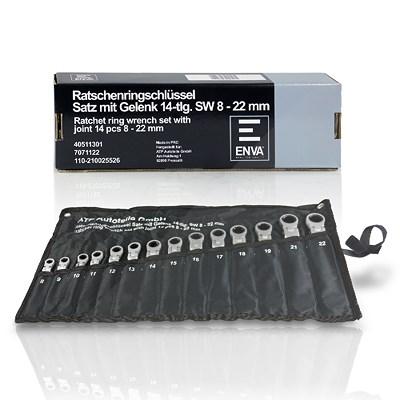 Enva Ratschenringschlüssel-Satz mit Gelenk - SW 8 - 22 mm - 14-tlg. Image