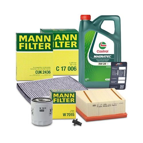 Mann-filter Inspektionspaket + 5L CASTROL MAGN5W-20 E Motoröl für Ford