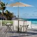 Muniza Arlmont & Co. Bar Outdoor Table Folding Chairs Set w/ Umbrella Metal in Brown | 89.4 H x 93.3 W x 93.3 D in | Wayfair