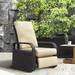 Red Barrel Studio® Mariyha Outdoor Adjustable Rattan Recliner Lounge Chair w/ Aluminum Frame & Soft Cushions in White/Brown | Wayfair