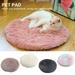 Mairbeon Dog & Cat Cushion Bed Warming Cozy Soft Round Bed Calming Fluffy Faux Fur Plush Animal Cushion for Small Medium Dogs and Cats Indoor Outdoor 23.6 Apricot