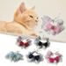 rygai Pet Collar Bite-resistant Tear Resistant Colorfast Anti-break Anti-Choking Decorative Lace Trim Bowknot Faux Gemstone Pet Collar Pet Supply Rose Red