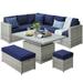 Best Choice Products 6-Piece Wicker Outdoor Patio Conversation Furniture Set w/ Height-Adjustable Dining Table Cover