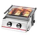 Oukaning Portable Gas Grill 2 Burners Stainless Steel Picnic Camping Cooker Stove BBQ Grill Outdoor