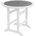 WILLIAMSPACE Round Patio Bar Table 47 x47 Outdoor Bar Table with 1.96 Umbrella Hole Wooden Bistro Table for Garden Backyard Balcony White and Grey