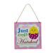 JeashCHAT Colorful Happy Easter Door Sign Plaque Easter Egg Rabbit Wooden Home Decor Easter Outdoor Bunny Wall Sign Hanging for Easter Gifts Easter Decorations