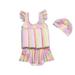 Summer Savings Clearance! Edvintorg 2-7Years Toddler Girl Swim Suit Float Cute Sleeveless One-Piece Swimwear + Swimming Cap Buoyancy Swimsuit Bathing Suit