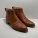 Madewell Shoes | Madewell Brenner Tan Leather Mid Heel Block Ankle Boots Women Size 8 | Color: Tan | Size: 8