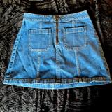 Madewell Skirts | Madewell Mini Denim Skirt With Circle Pull Tab Size 29 (About A 6) | Color: Blue | Size: 6