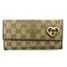 Gucci Bags | Gucci Long Wallet Gg Canvas Beige Canvas X Leather Authentic | Color: Black | Size: Width: About 19cm Height: Approximately 10cm