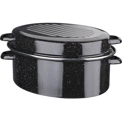Bräter GSW "Allzweckbräter", schwarz, H:14,0cm, Töpfe, schwerer Qualität, Deckel als Auflaufform verwendbar, Induktion, 32 cm