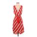 Express Casual Dress - Wrap: Orange Stripes Dresses - Women's Size X-Small