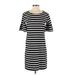 J.Crew Factory Store Casual Dress - Shift: Black Stripes Dresses - Women's Size X-Small