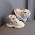 Bottes de neige chaudes en coton optique pour garçons et filles bottes en cuir pour petits enfants