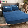 Drap-housse élastique en peluche d'hiver, drap de lit Double, couvre-lit en velours doux et chaud, housse de matelas, protection de linge de lit, Twin Queen King