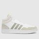 adidas hoops 3.0 mid trainers in white & grey