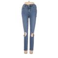 Free People Jeans - Low Rise Skinny Leg Denim: Blue Bottoms - Women's Size 24 - Distressed Wash