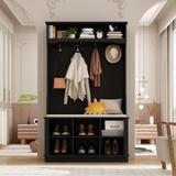 Hall Tree Storage Bench Shoe Rack Entryway Hall Tree Shoe Storage