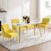 Ivinta Modern Dining Chair Set of 2, Yellow Velvet Upholstered Dining Chair with Gold Legs, Comfy Chair