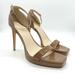 Nine West Shoes | Nine West Women's Square Toe Stiletto Heel Dress Sandals | Color: Cream/Tan | Size: 10