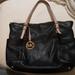 Michael Kors Bags | Michael Kors Y2k Black Pebble Leather Tote/Shoulder Bag With Beige Straps | Color: Black/Tan | Size: Os