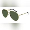 Gucci Accessories | New Gucci Aviator Sunglasses Gg0832s 002 Men's Gucci Green Eyewear | Color: Gold/Green | Size: Os