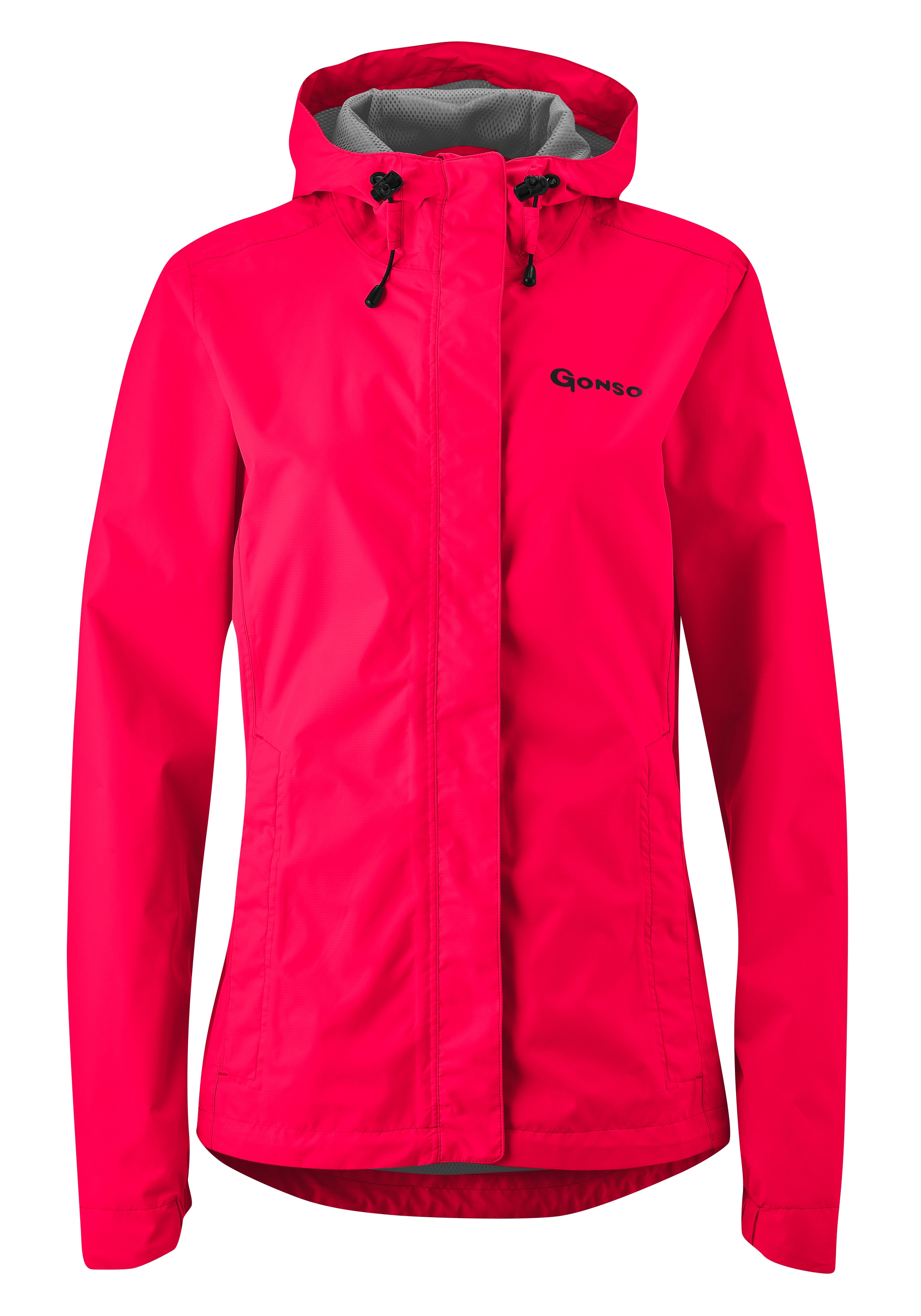 Fahrradjacke GONSO "Sura Light", Damen, Gr. 38, pink (neonpink), 100% Polyester, Jacken, Damen Regenjacke wind- und wasserdicht, Radjacke mit Kapuze Image
