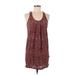 H&M Casual Dress - Shift Scoop Neck Sleeveless: Burgundy Animal Print Dresses - Women's Size Medium - Print Wash