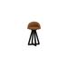 ARTLESS X2 Seat Top 26" Swivel Bar Stool Wood/Upholstered/Leather/Genuine Leather in Black/Brown | 34 H x 19 W x 18 D in | Wayfair A-X2-SS-L-E-BK