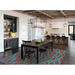 Teal Rectangle 9' x 12' Kitchen Mat - Gracie Oaks Mordechi Caliente Kitchen Mat 144.0 x 108.0 x 0.08 in green/blue | Wayfair