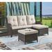 Wildon Home® Bonia 74" Wide Outdoor Wicker Patio Sofa w/ Cushions Wicker/Rattan/Olefin Fabric Included in Gray | 35 H x 74 W x 35 D in | Wayfair