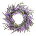 Primrue Lavender Polyester Wreath in Green/Indigo | 24 H x 24 W x 4.5 D in | Wayfair BC4B4E2428024D0FB7F470829B9F6B66