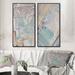 Ivy Bronx Artistic Beige Light Blue Strokes - 2 Piece Painting Set on Canvas Metal in Blue/Gray | 32 H x 32 W x 1 D in | Wayfair